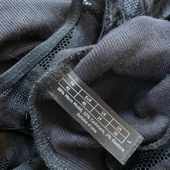 Else Chevron Cashmere Bodysuit - Black - Picture 4 of 5